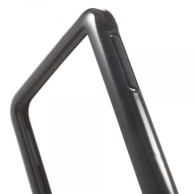 Samsung Galaxy Alpha Glänzender Plastik Bumper - schwarz