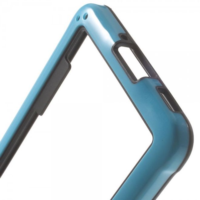 Samsung Galaxy Alpha Glänzender Plastik Bumper - blau