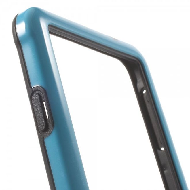 Samsung Galaxy Alpha Glänzender Plastik Bumper - blau