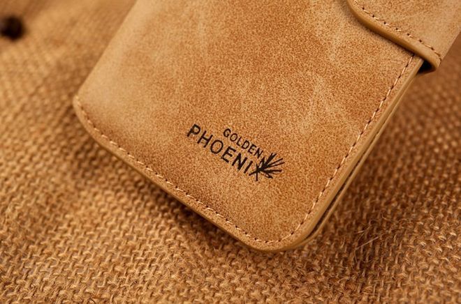 iPhone 6 Plus/6S Plus Trendiges Golden Phoenix Echtleder Case - orange
