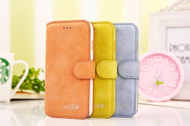 iPhone 6 Plus/6S Plus Trendiges Golden Phoenix Echtleder Case - orange