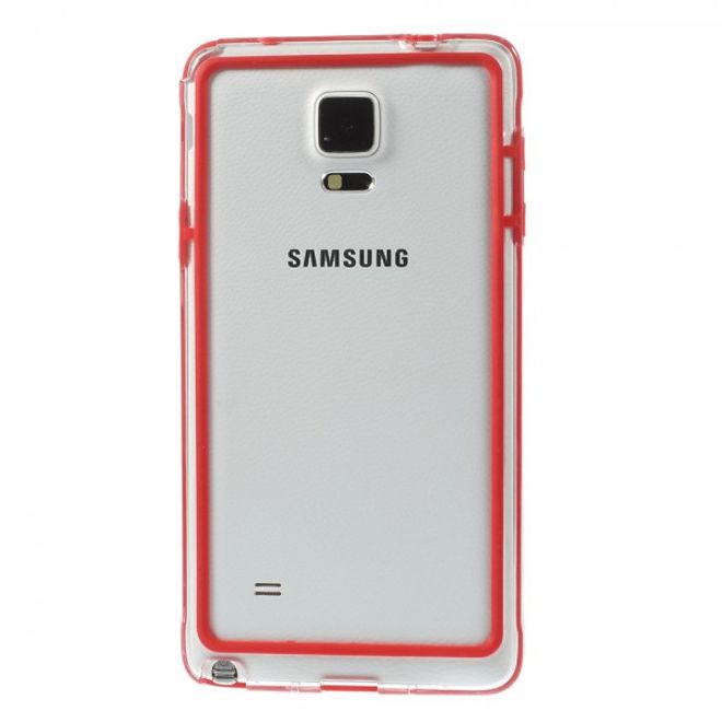 Samsung Galaxy Note 4 Leicht elastischer Plastik Bumper - rot