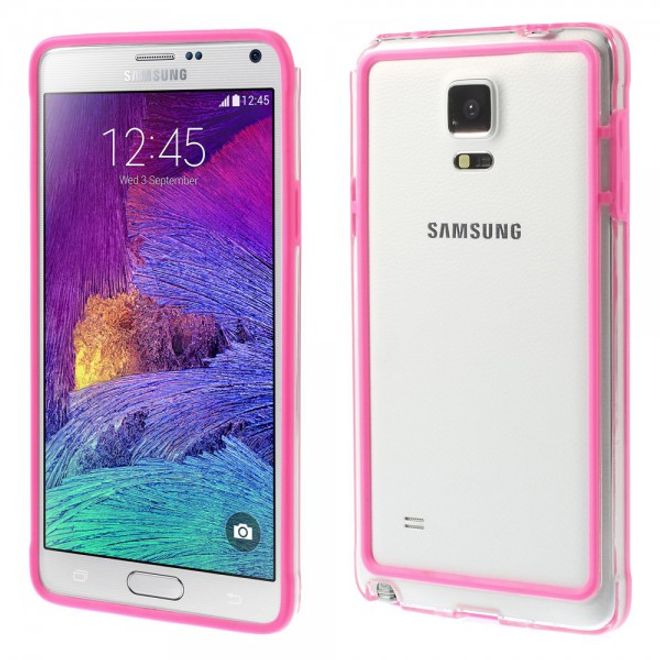 Samsung Galaxy Note 4 Leicht elastischer Plastik Bumper - rosa