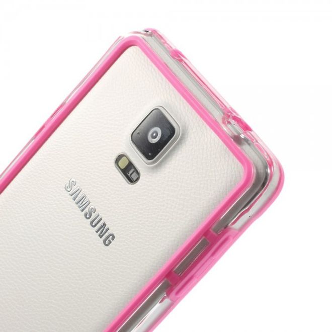 Samsung Galaxy Note 4 Leicht elastischer Plastik Bumper - rosa