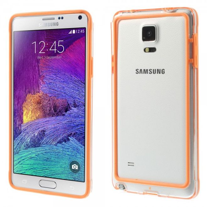 Samsung Galaxy Note 4 Leicht elastischer Plastik Bumper - orange
