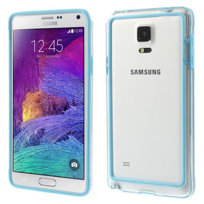 Samsung Galaxy Note 4 Leicht elastischer Plastik Bumper - hellblau