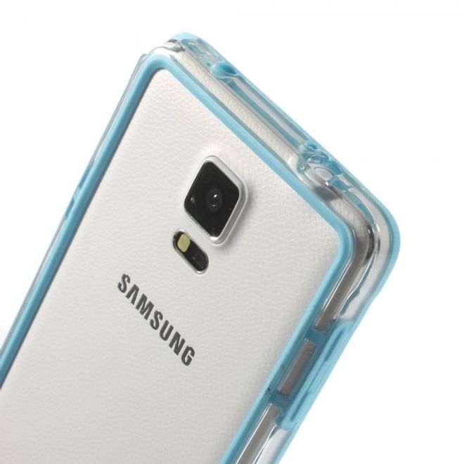 Samsung Galaxy Note 4 Leicht elastischer Plastik Bumper - hellblau