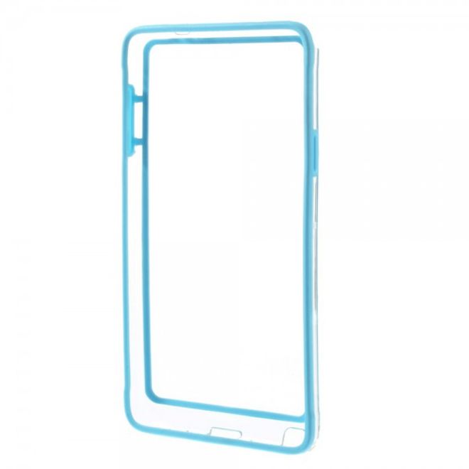 Samsung Galaxy Note 4 Leicht elastischer Plastik Bumper - hellblau