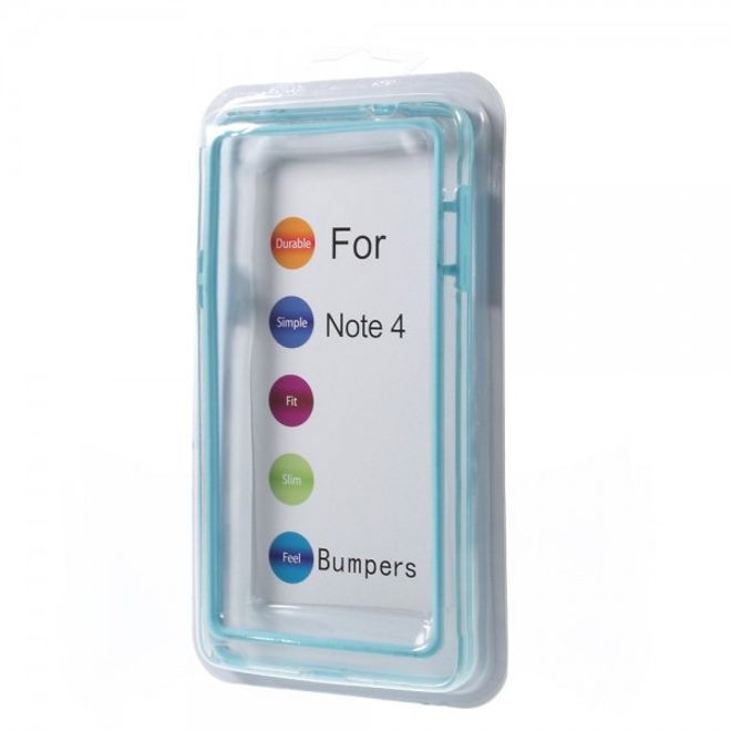 Samsung Galaxy Note 4 Leicht elastischer Plastik Bumper - hellblau