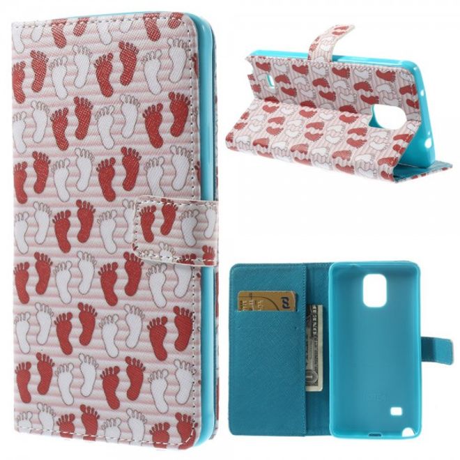 Samsung Galaxy Note 4 Leder Case mit Fussabdrücken