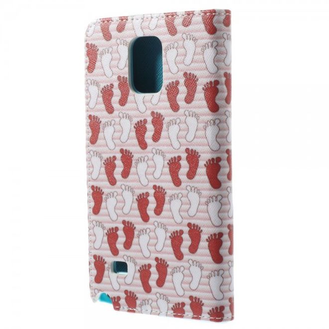 Samsung Galaxy Note 4 Leder Case mit Fussabdrücken