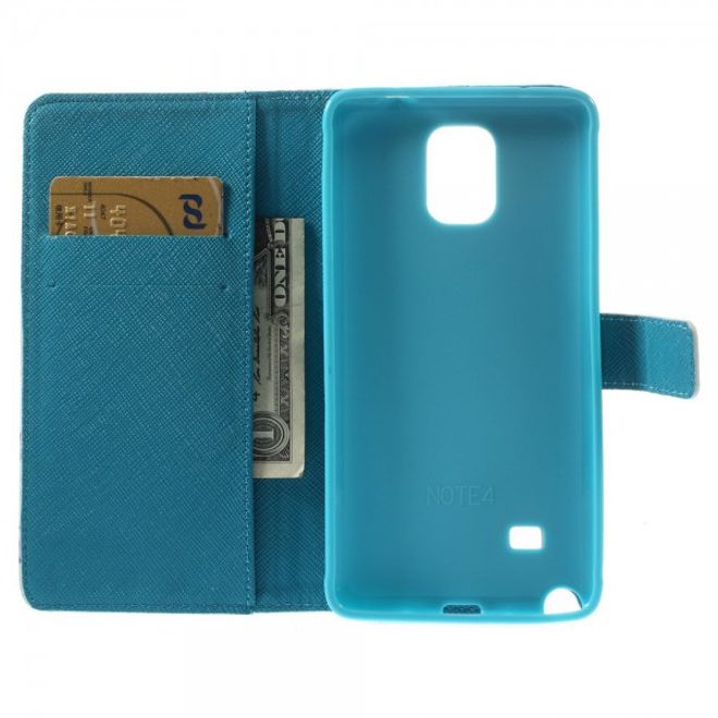 Samsung Galaxy Note 4 Leder Case mit Fussabdrücken