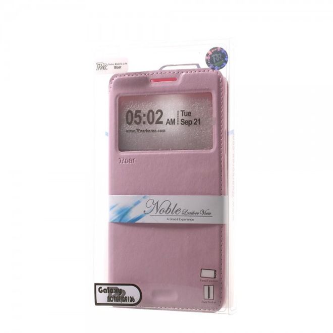 Samsung Galaxy Note 4 Nobles Leder Case mit kleines Öffnung - pink