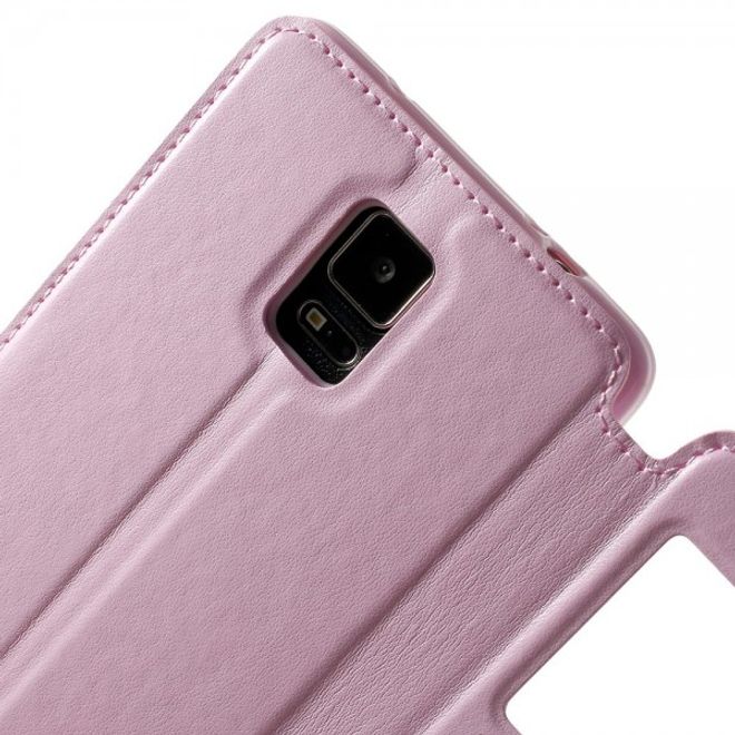 Samsung Galaxy Note 4 Nobles Leder Case mit kleines Öffnung - pink