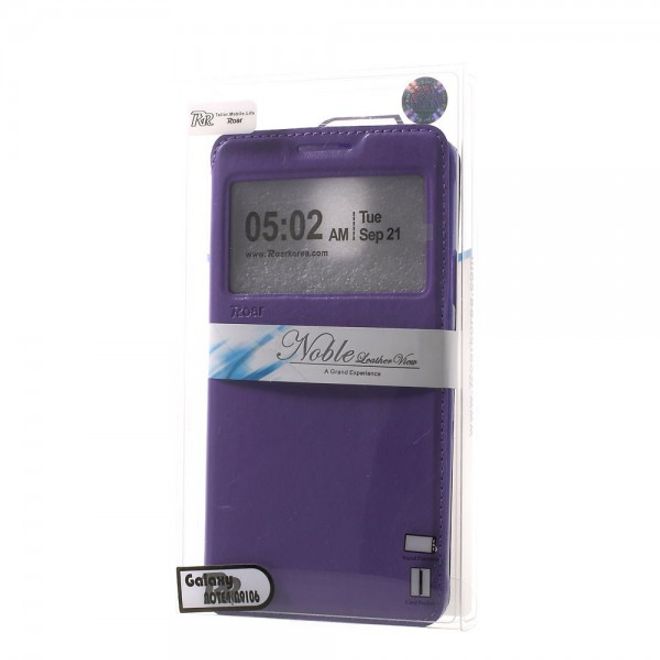 Samsung Galaxy Note 4 Nobles Leder Case mit kleines Öffnung - purpur