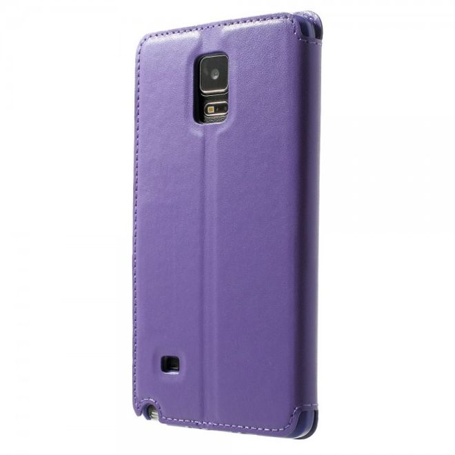 Samsung Galaxy Note 4 Nobles Leder Case mit kleines Öffnung - purpur