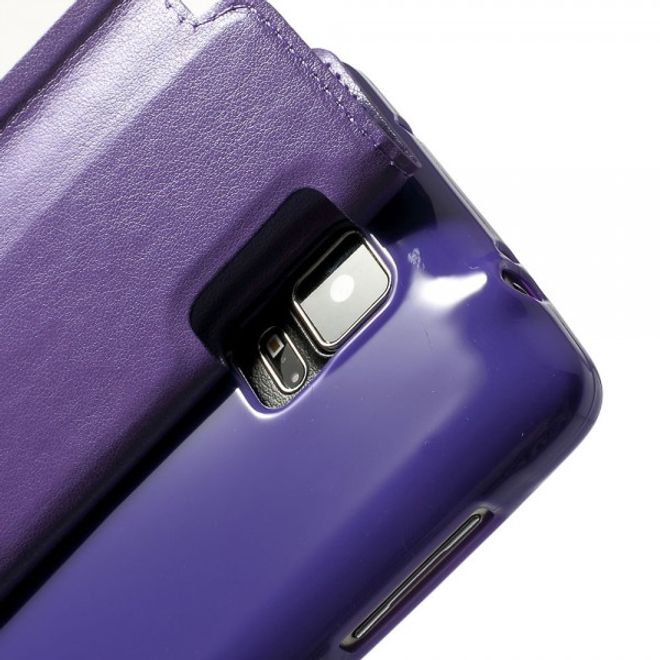 Samsung Galaxy Note 4 Nobles Leder Case mit kleines Öffnung - purpur