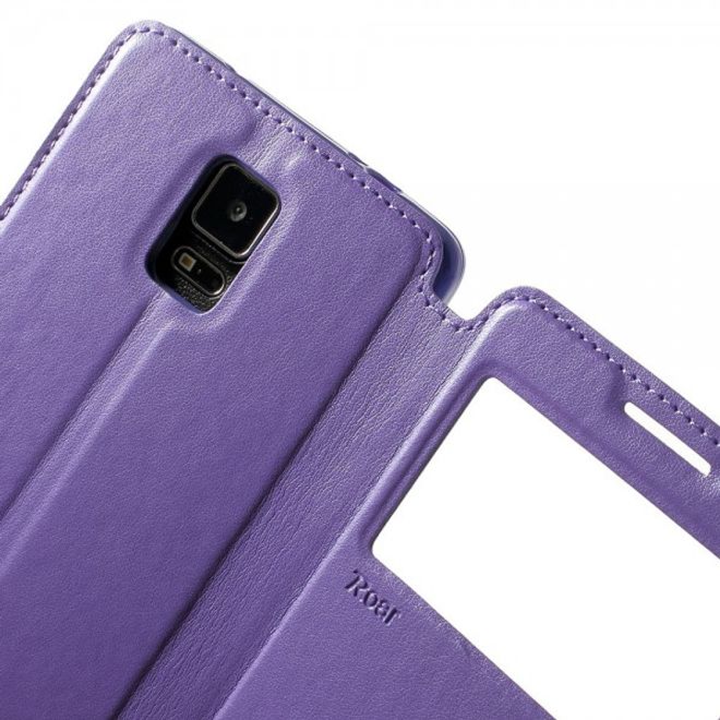 Samsung Galaxy Note 4 Nobles Leder Case mit kleines Öffnung - purpur