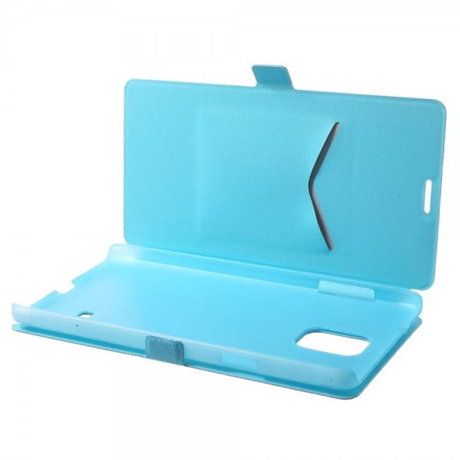 Samsung Galaxy Note 4 Elegantes Leder Case mit Kreditkartenschlitz - blau