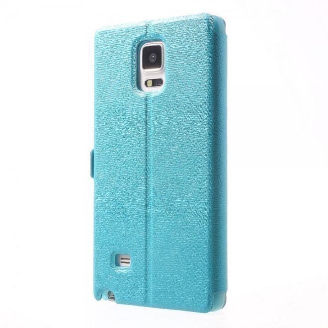 Samsung Galaxy Note 4 Elegantes Leder Case mit Kreditkartenschlitz - blau