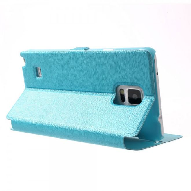 Samsung Galaxy Note 4 Elegantes Leder Case mit Kreditkartenschlitz - blau