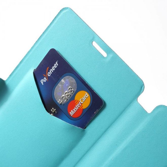 Samsung Galaxy Note 4 Elegantes Leder Case mit Kreditkartenschlitz - blau