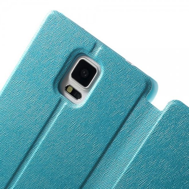 Samsung Galaxy Note 4 Elegantes Leder Case mit Kreditkartenschlitz - blau