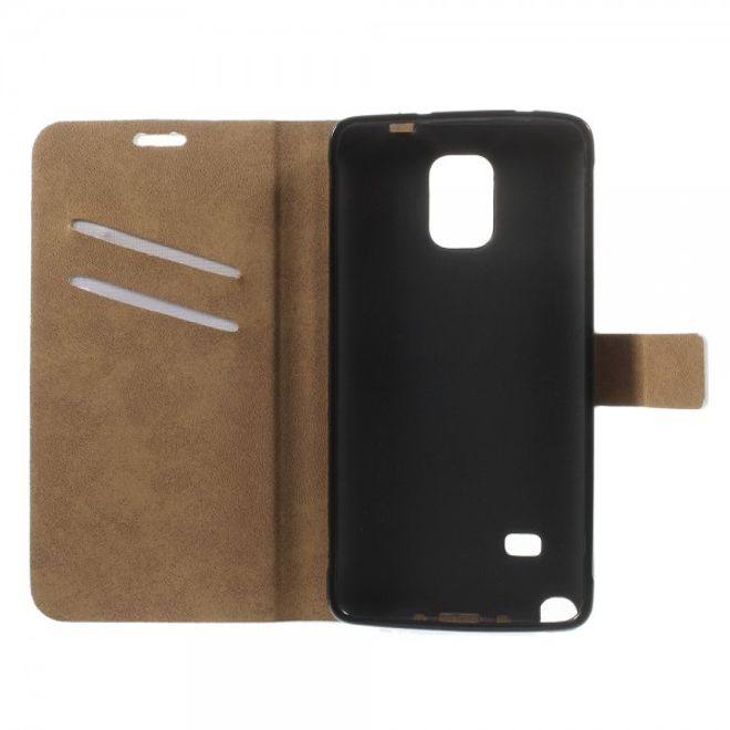 Samsung Galaxy Note 4 Leder Case mit süssem Girl mit offenem Mund