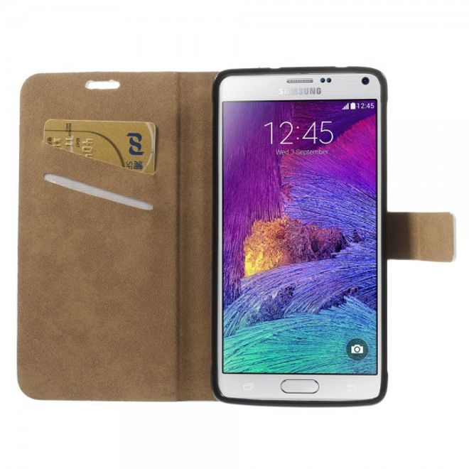 Samsung Galaxy Note 4 Leder Case mit süssem Girl mit offenem Mund