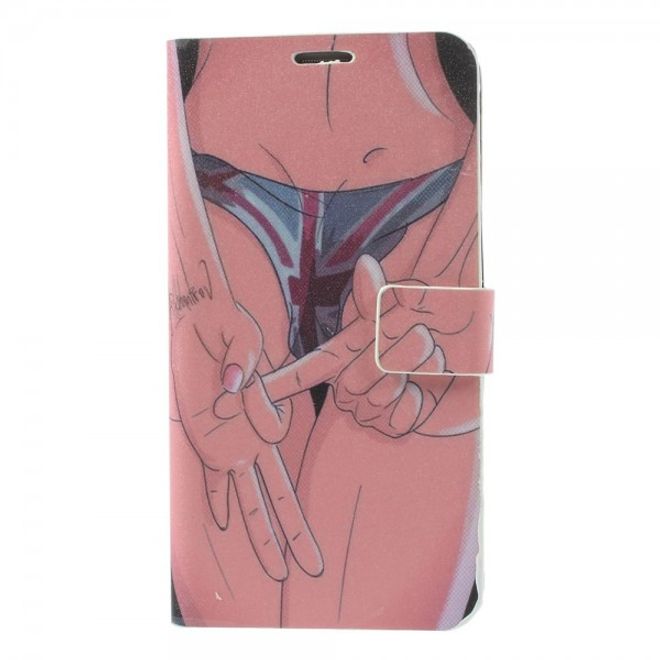 Samsung Galaxy Note 4 Leder Case mit heissem UK Girl