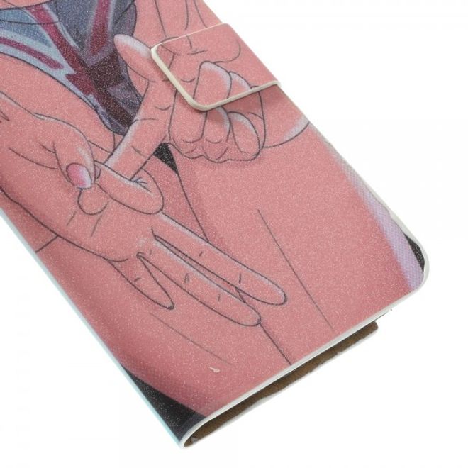 Samsung Galaxy Note 4 Leder Case mit heissem UK Girl