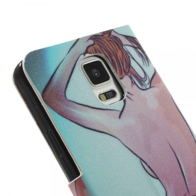 Samsung Galaxy Note 4 Leder Case mit heissem UK Girl
