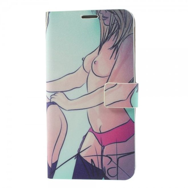 Samsung Galaxy Note 4 Leder Case mit nacktem Girl