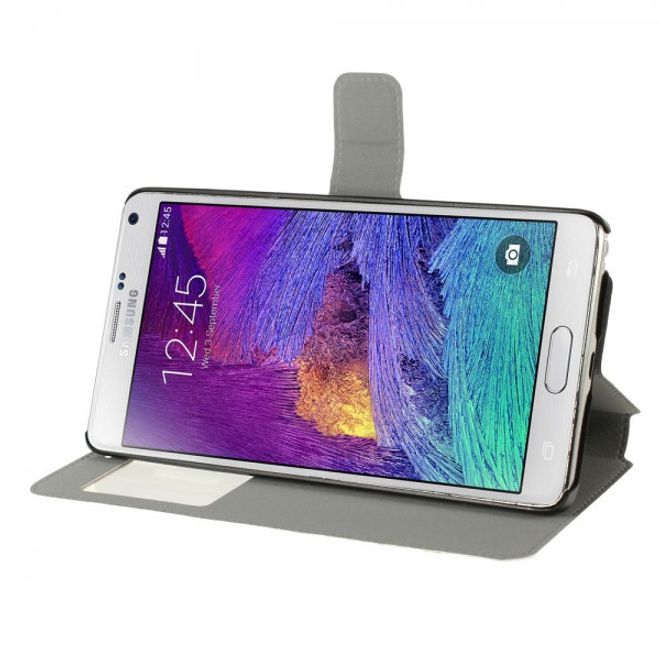 Samsung Galaxy Note 4 Leder Case mit kleiner Öffnung und USA Flagge retro-style