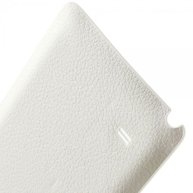 Samsung Galaxy Note 4 Lederartiges Backcover mit Litchimuster - weiss