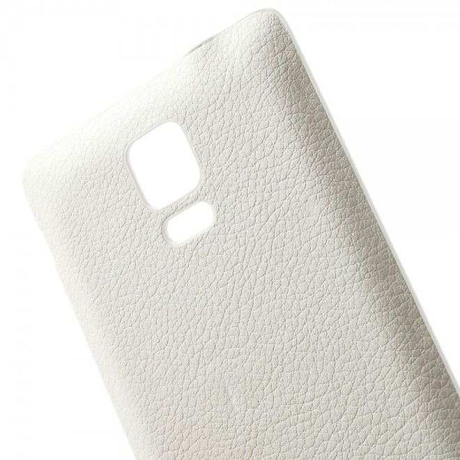 Samsung Galaxy Note 4 Lederartiges Backcover mit Litchimuster - weiss