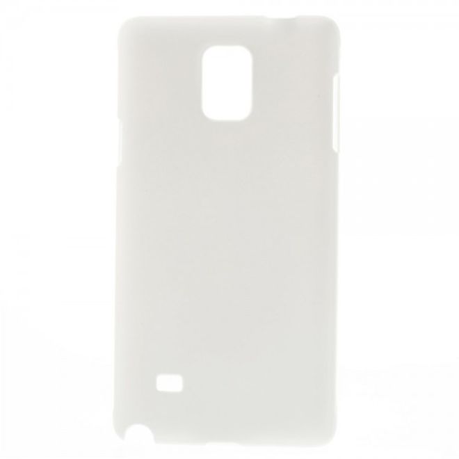 Samsung Galaxy Note 4 Gummiertes Hart Plastik Case - weiss