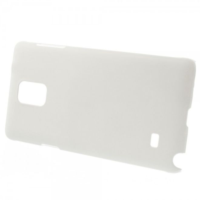 Samsung Galaxy Note 4 Gummiertes Hart Plastik Case - weiss