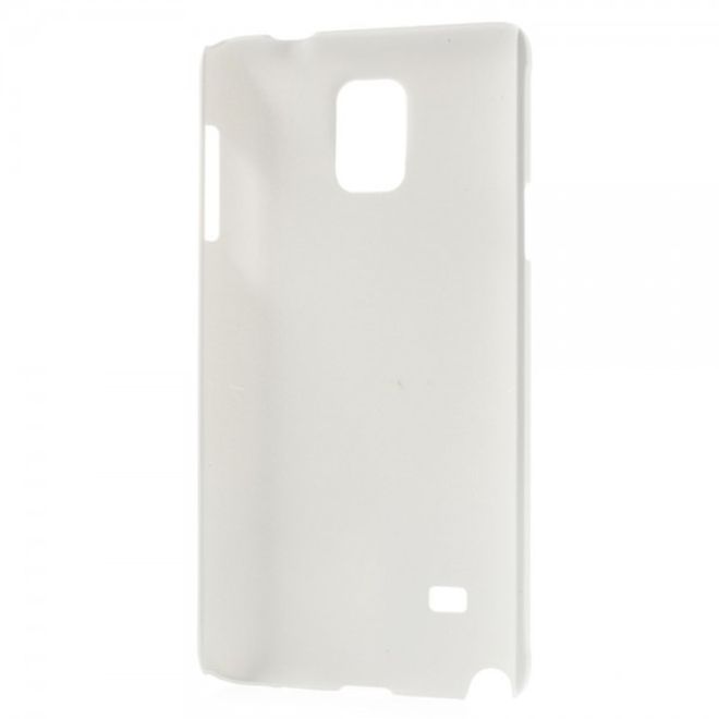 Samsung Galaxy Note 4 Gummiertes Hart Plastik Case - weiss