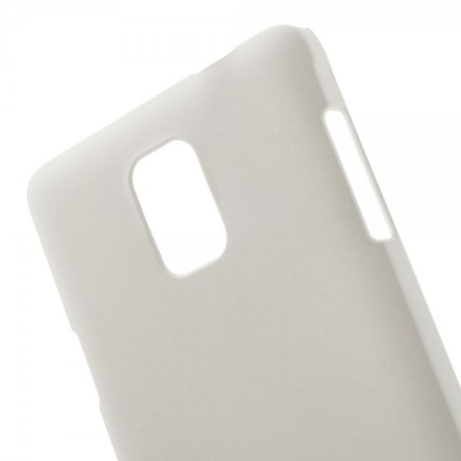 Samsung Galaxy Note 4 Gummiertes Hart Plastik Case - weiss