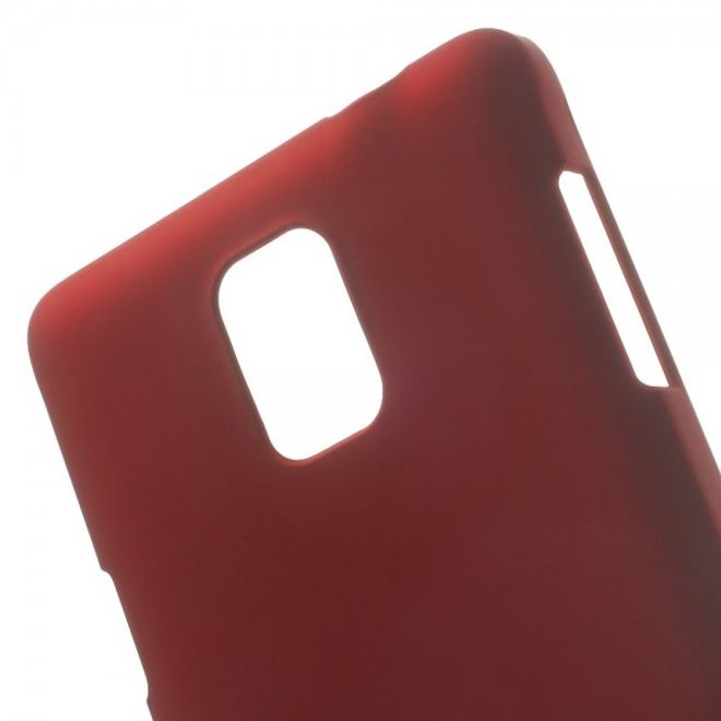 Samsung Galaxy Note 4 Gummiertes Hart Plastik Case - rot