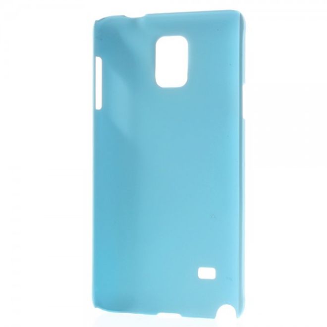 Samsung Galaxy Note 4 Gummiertes Hart Plastik Case - hellblau
