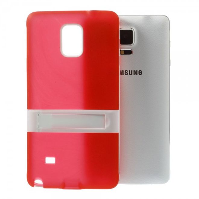 Samsung Galaxy Note 4 Hybrid Hart- und elastisches Plastik Case mit Standfunktion - rot