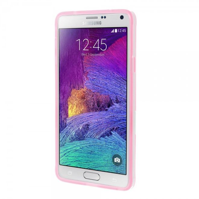 Samsung Galaxy Note 4 Hybrid Hart- und elastisches Plastik Case mit Standfunktion - pink