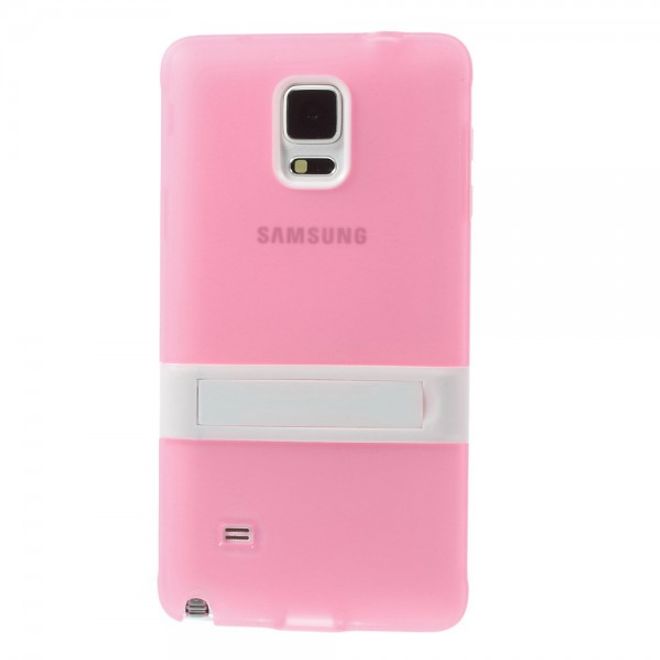 Samsung Galaxy Note 4 Hybrid Hart- und elastisches Plastik Case mit Standfunktion - pink