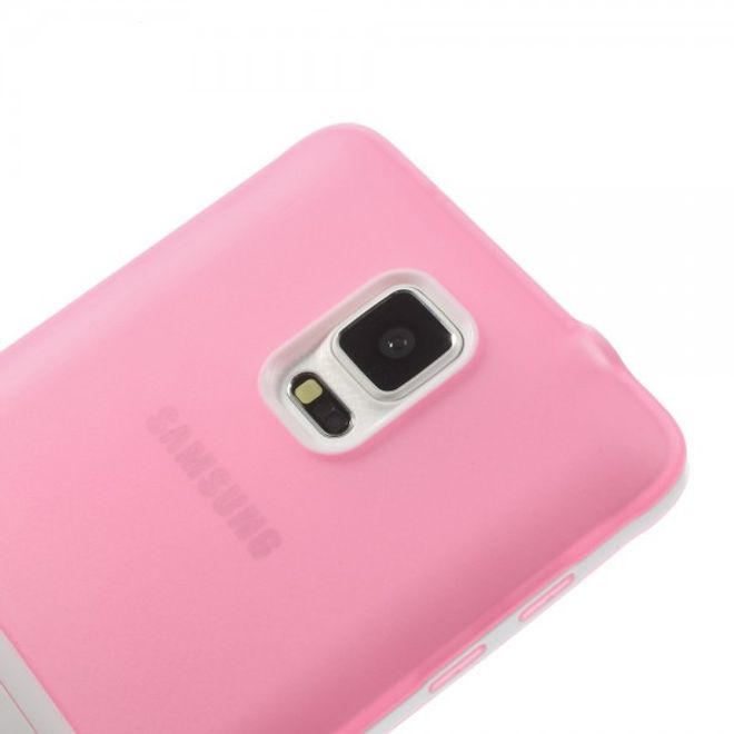 Samsung Galaxy Note 4 Hybrid Hart- und elastisches Plastik Case mit Standfunktion - pink