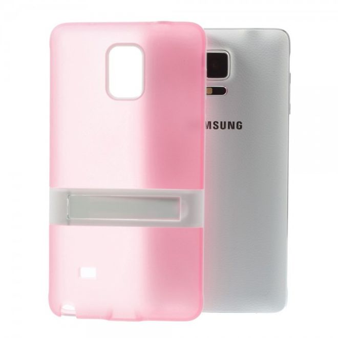 Samsung Galaxy Note 4 Hybrid Hart- und elastisches Plastik Case mit Standfunktion - pink
