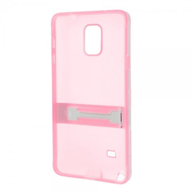 Samsung Galaxy Note 4 Hybrid Hart- und elastisches Plastik Case mit Standfunktion - pink