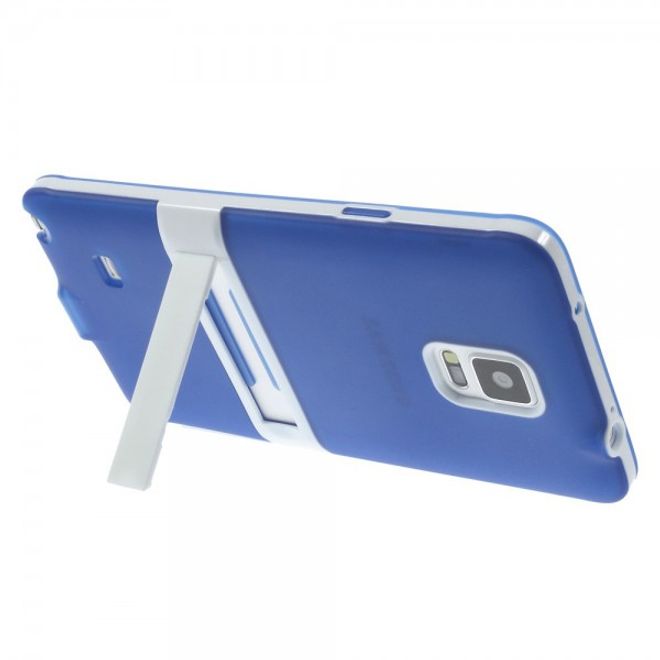 Samsung Galaxy Note 4 Hybrid Hart- und elastisches Plastik Case mit Standfunktion - blau