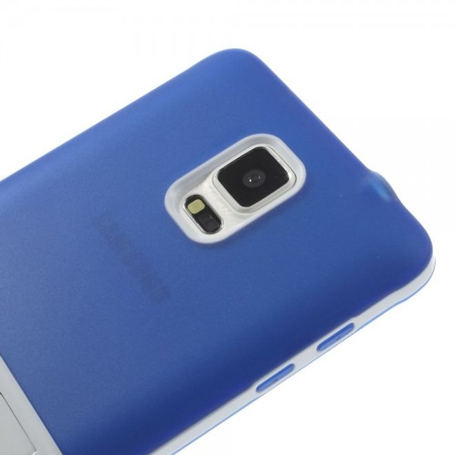 Samsung Galaxy Note 4 Hybrid Hart- und elastisches Plastik Case mit Standfunktion - blau